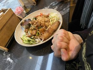 Rice noodle wok with tofu  at Lilla Hanoi in Gothenburg