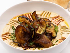 Hummus eggplant at Feinberg's in Berlin