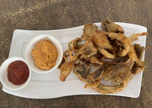 Crispy Oyster mushrooms  #Veganuary at Kyampa - The White Lotus Cafe in Lalitpur