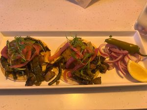 Vegan tacos   at Snake Bite Roadhouse in Yucca Valley
