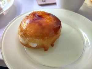 Catalan cream donut at Areca Bakery in Barcelona