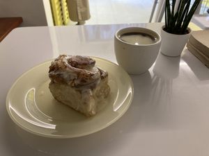 Very tasty treat and coffee    at Areca Bakery in Barcelona