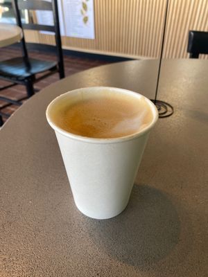 Rose latté to go  at Looking Meadow Cafe in Maplewood