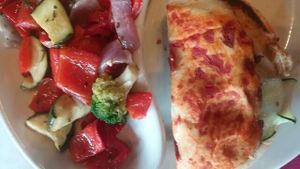 Two Brother's Veggie Sandwich and roasted veggies  at Two Brothers Roundhouse in Aurora