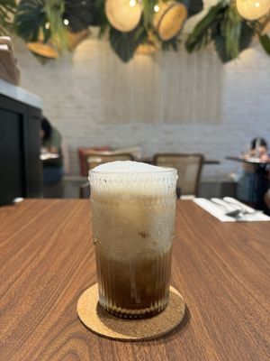 Ice latte with almond milkk  at SAVOR in Kuala Lumpur
