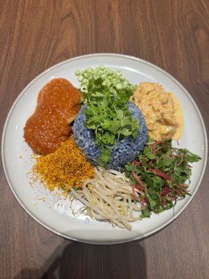 Nasi Kerabu with “ayam” percik  at SAVOR in Kuala Lumpur