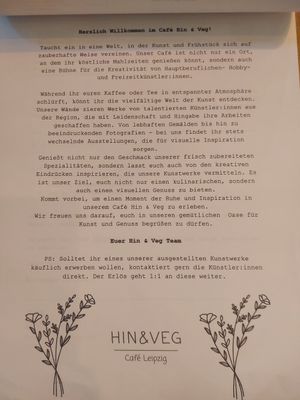 self description of café at Café Hin & Veg in Leipzig