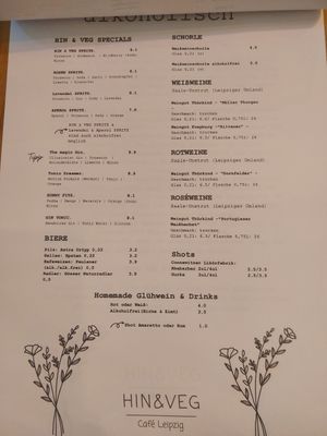 alcoholic drinks at Café Hin & Veg in Leipzig
