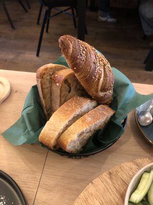 Sourdough bread and quinoa croissant 🥐   at Café Hin & Veg in Leipzig