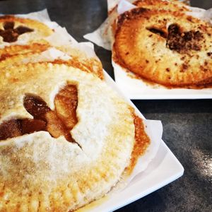 Handpies as well as 5" and 9" pies available in Apple, Bumbleberry, Chocolate, Lemon, Seasonal flavors and more! at 5b's Bakery in Concrete
