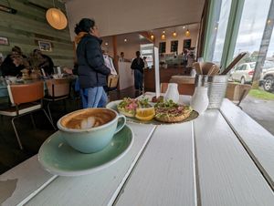 Inside at Little Curious Bagels in Whanganui