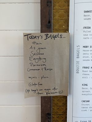 Today's bagels at Little Curious Bagels in Whanganui
