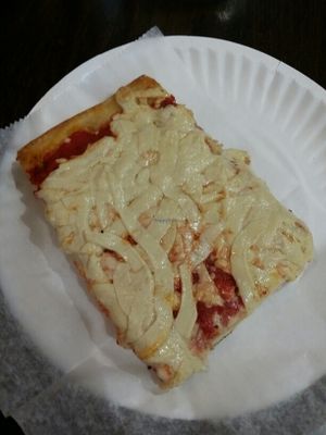 Sicilian slice  at 3 Brothers Pizza Cafe in Farmingdale
