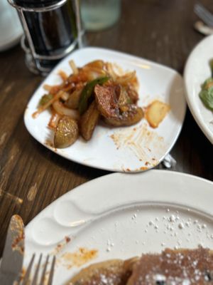 Vegan Potato onion pepper side  at 3 Brothers Pizza Cafe in Farmingdale