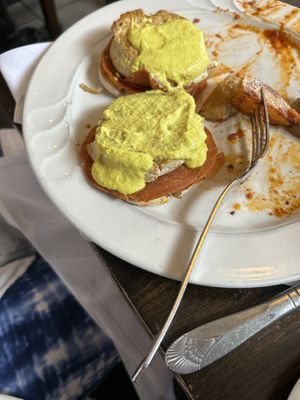 Vegan tofu Benedict   at 3 Brothers Pizza Cafe in Farmingdale