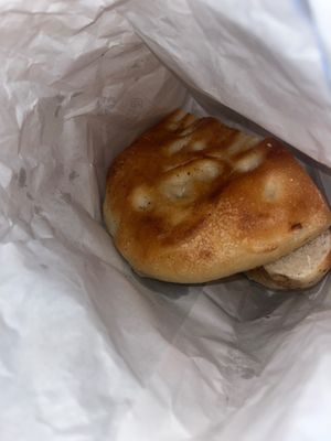 Side of bread 🥖  (a part of the $16.95 Fettuccine Alfredo meal)  at 3 Brothers Pizza Cafe in Farmingdale