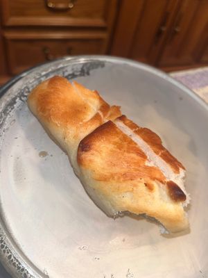Side of bread 🥖  (a part of the $16.95 Fettuccine Alfredo meal)  at 3 Brothers Pizza Cafe in Farmingdale