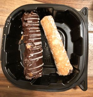 Regular cannoli (right) and chocolate cannoli (left) at 3 Brothers Pizza Cafe in Farmingdale