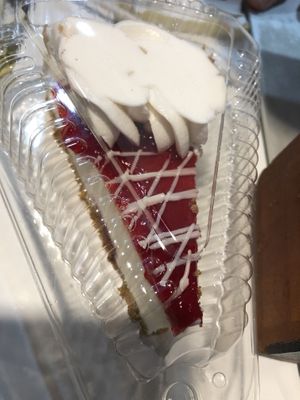 Raspberry vegan cake  at 3 Brothers Pizza Cafe in Farmingdale