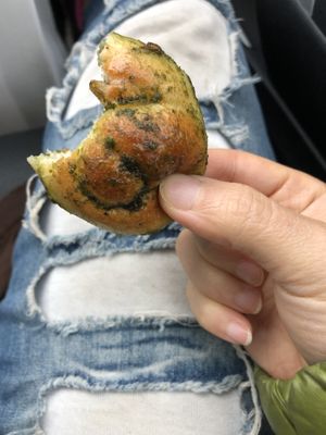 Vegan pesto garlic knots  at 3 Brothers Pizza Cafe in Farmingdale