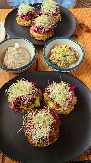 Tortitas de Papas, Queso de nueces de la India y Guacamole at Inina in San Cristobal De Las Casas