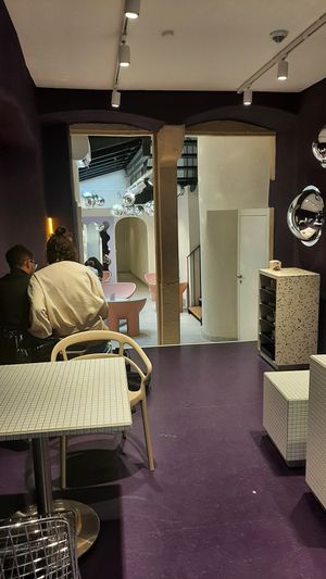 Seating at the back of shop at Cinnamood  in Luxembourg City