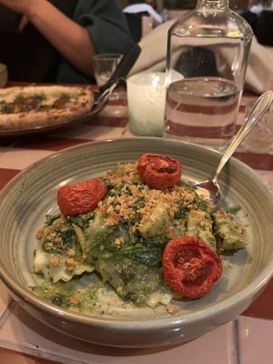 Spinach Ravioli  at Vegitalian in Amsterdam