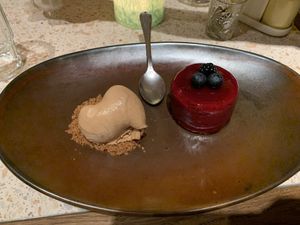 Awesome vegan cheesecake   at Vegitalian in Amsterdam