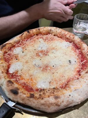 Vegan four cheese pizza  at Vegitalian in Amsterdam