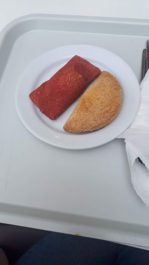 savoury pastries (red one was great) at Celeiro - Campus de Sao Joao in Porto