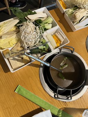 Vegan pho mushroom base  at Mumu Hot Pot in Sunnyvale
