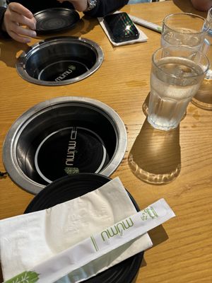 Place settings  at Mumu Hot Pot in Sunnyvale
