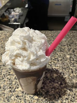  Absolutely incredible!! Description from menu: MOCHA COLD BREW
Cold brew, chocolate syrup, almond coconut whipped cream.  at Silver Diner - BWI Airport in Baltimore