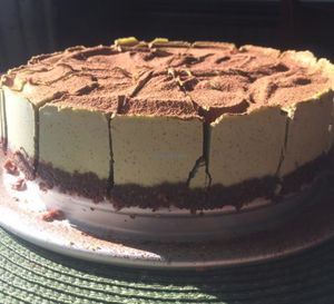 Matcha Cheezecake - cheese-less cheesecake. at The Green Eatery in Milton