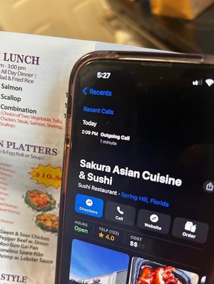  at Sakura Asian Cuisine & Sushi in Spring Hill