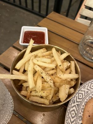 Fries (what I used to dip because all their breads are unsafe)  at Ash'Kara in Denver