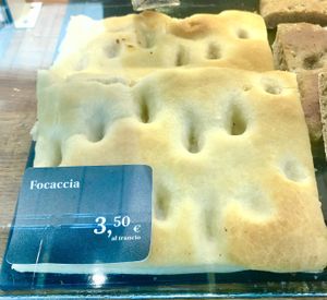 Plain focaccia   at Panfé in Bologna
