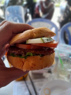 Vegan burger at Thien Duyên in Ho Chi Minh City