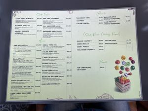 Menu  at 29 Sweets in Christchurch