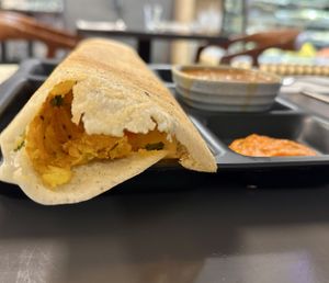 Looking inside the Masala Dosa  at 29 Sweets in Christchurch