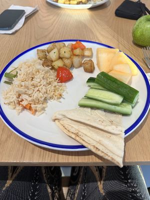 Just a few of the vegan options from the breakfast buffet  at The Daily - Rove City Walk  in Dubai