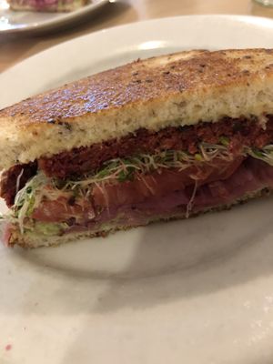 Beet burger sandwich  at From Seed to Sprout in Avon By The Sea