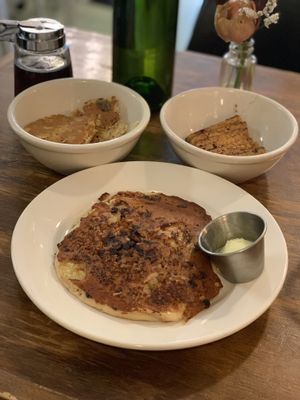 Chocolate banana bacon pancakes with side of saitan and side of tofu scramble. Delish!!!!  at From Seed to Sprout in Avon By The Sea