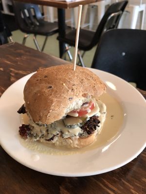 Beet burger at From Seed to Sprout in Avon By The Sea