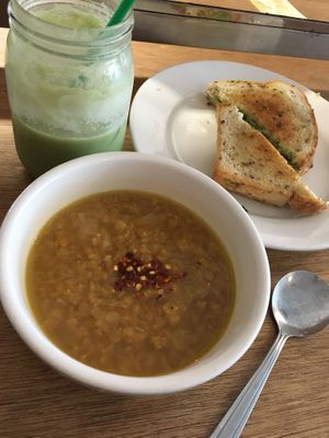 Lentil soup & grilled avocado sandwich  at From Seed to Sprout in Avon By The Sea