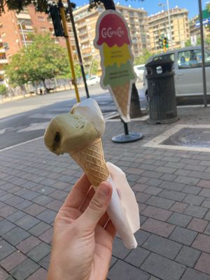 Vegan pistachio & lemon ice cream   at Gelateria Cucurucho in Rome