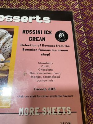 Vegan Ice Cream  at Pink Orchid in Koh Samui