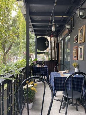 Balcony with view over Hanoi  at La Vegarie in Hanoi