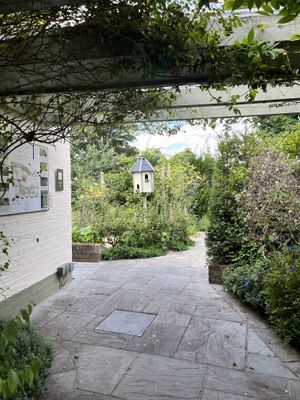 Through to the garden  at Pipe and Glass in Beverley