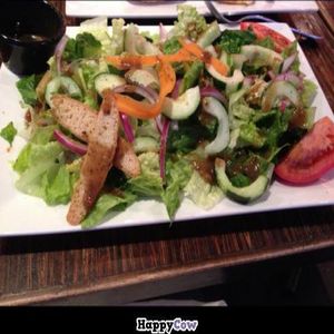 house salad w/ vegan crostini and balsamic dressing at Pizza Fusion - Skypoint in Tampa